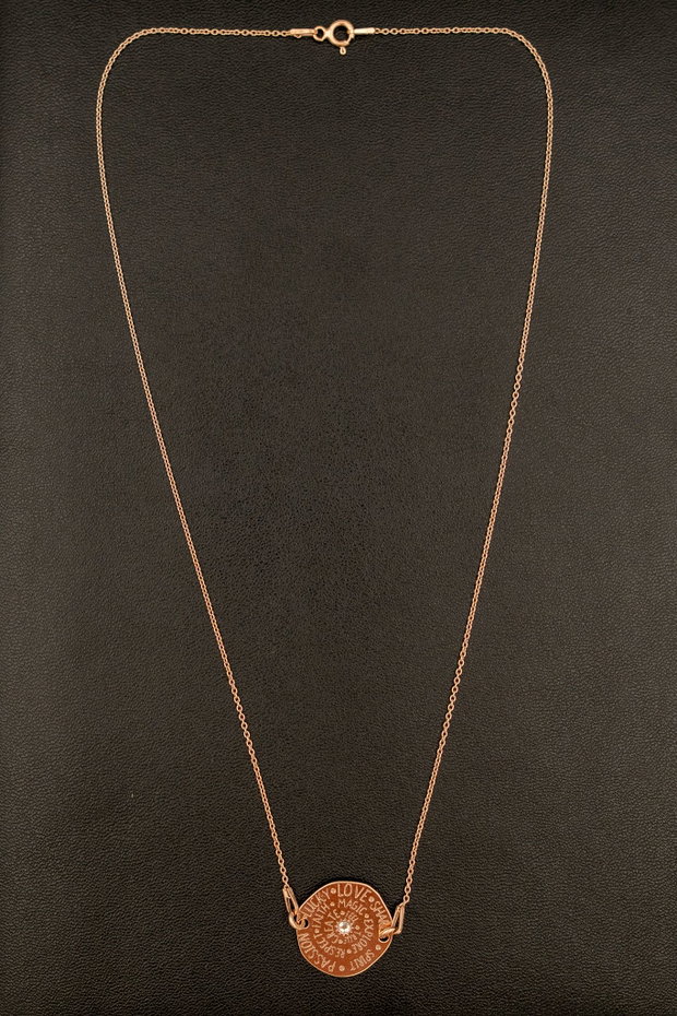 Lantisor talisman placat aur roz
