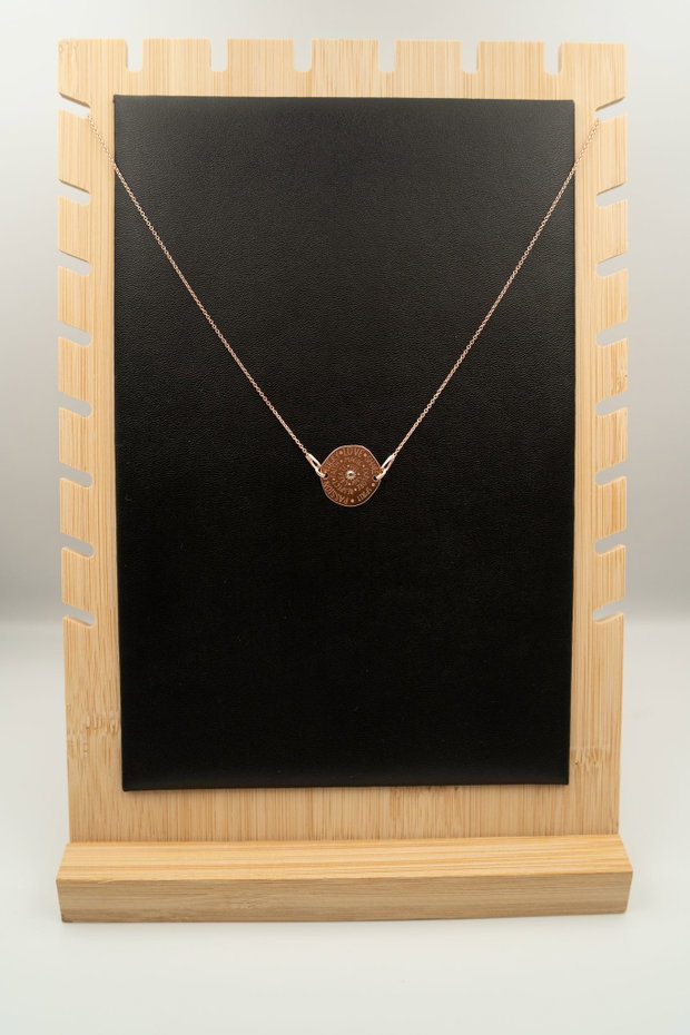 Lantisor talisman placat aur roz