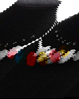 Colier Statement Handmade din Agate Multicolore (cod1342)