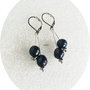 cercei argint 925 cu perle de cultura negre
