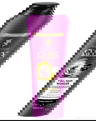 Sampon cu Cofeina si Peptide pentru Par Fragil - Schwarzkopf Gliss Full Hair Wonder Fullness Shampoo for Fragile, Weak Hair, 250 ml