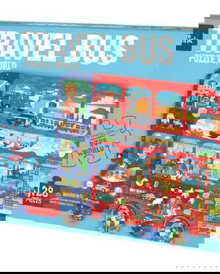 Puzzle, autobuzul cu etaj, 128 piese, Travel Bus
