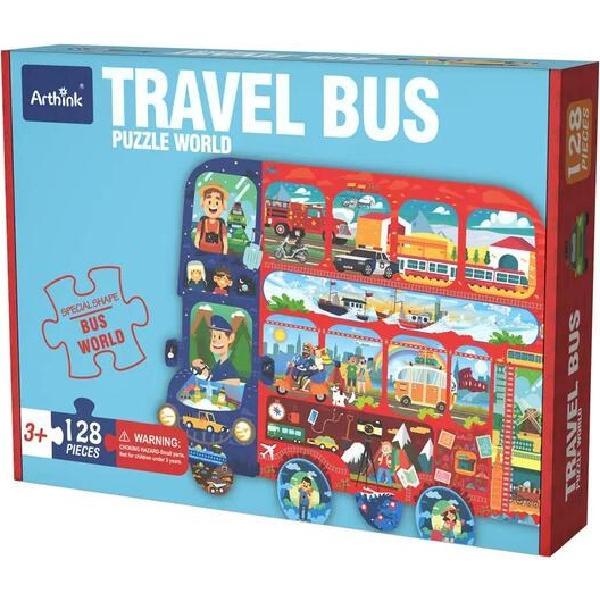 Puzzle, autobuzul cu etaj, 128 piese, Travel Bus