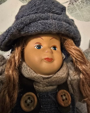 Păpușă Artizanală Vintage Germană, Umplută cu Nisip, Stil Rustic (Made in Germany)