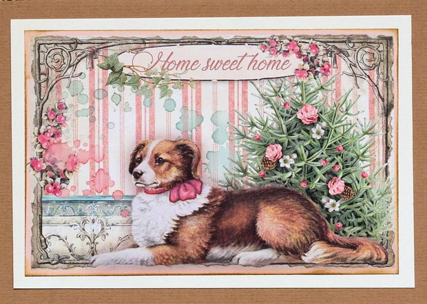 Felicitare: Vintage Christmas- Home sweet home