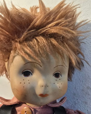 Păpușă Băiețel Porțelan  Stil Marinar/Școlar Haine Originale Vintage