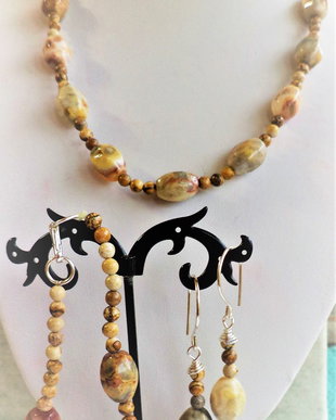 Set bijuterii handmade din piatre jasp picasso