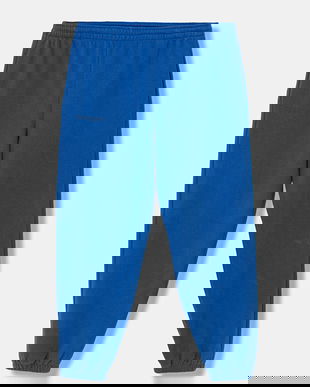 Pangaia pantaloni de trening din bumbac culoarea bleumarin, uni