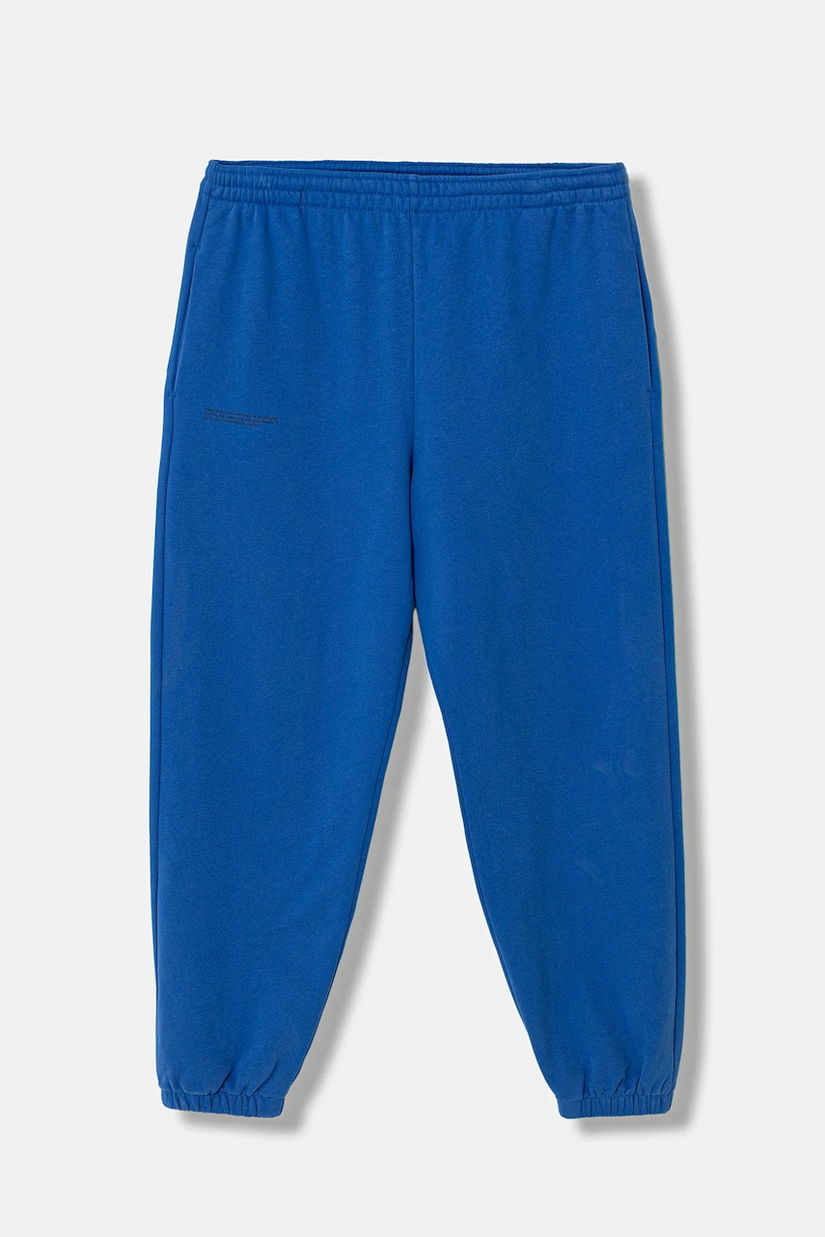 Pangaia pantaloni de trening din bumbac culoarea bleumarin, uni