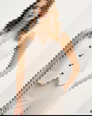 Sisley vestă culoarea bej, un singur rând de nasturi, 2KVXLJ00U