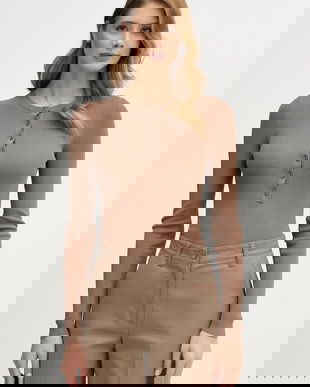 Sisley pulover culoarea maro, light, 19EQM2024