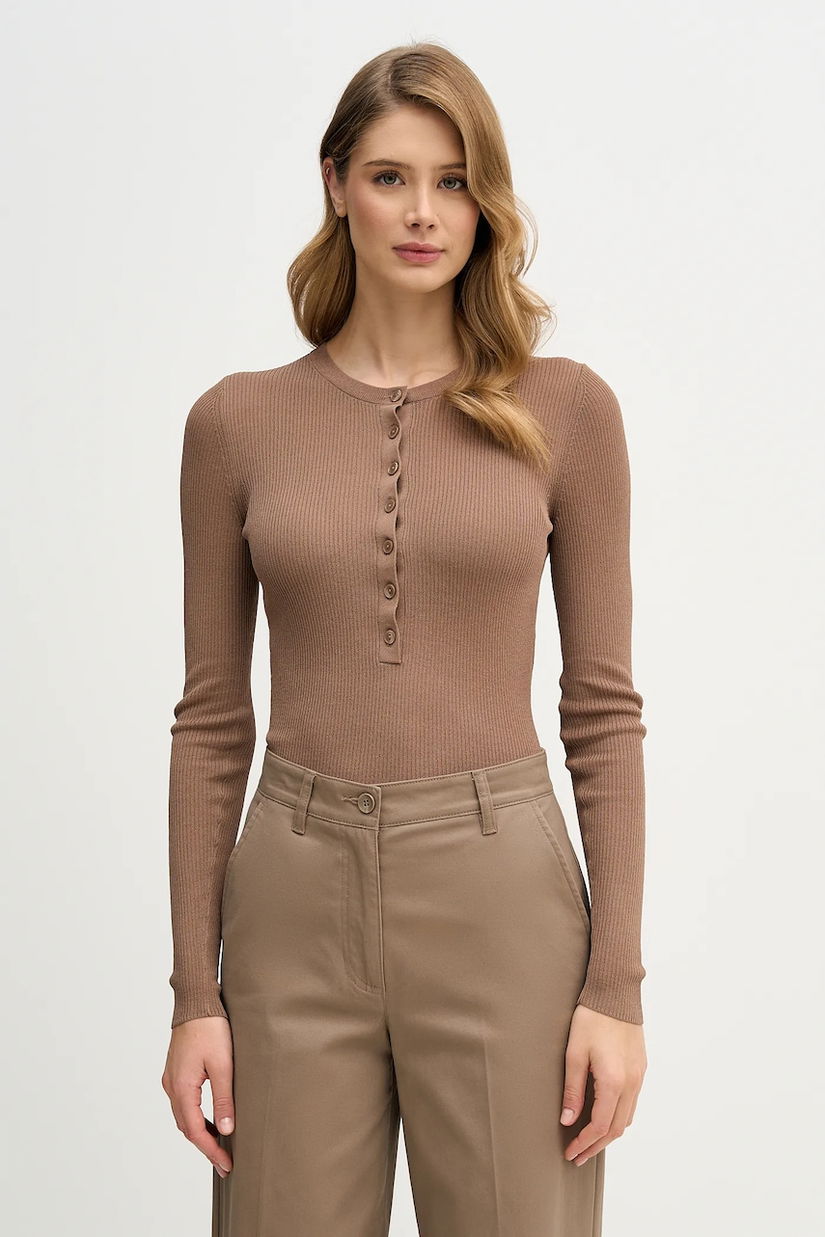 Sisley pulover culoarea maro, light, 19EQM2024