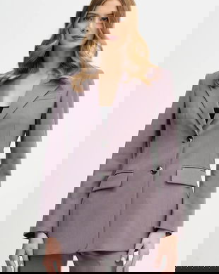 Sisley sacou culoarea violet, un singur rând de nasturi, uni, 21YPLW03H