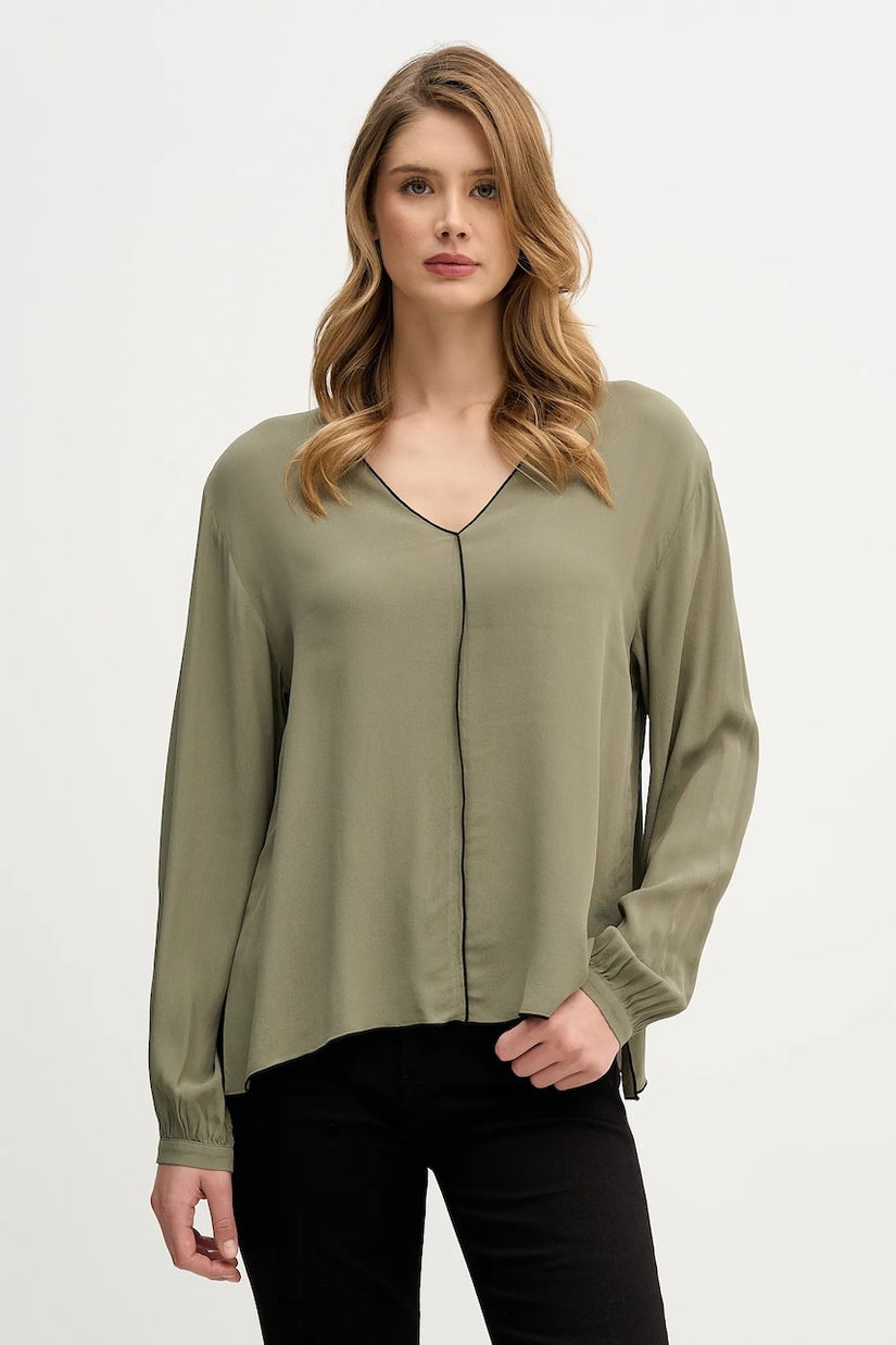 Sisley bluză culoarea verde, uni, 5IDTLQ09H