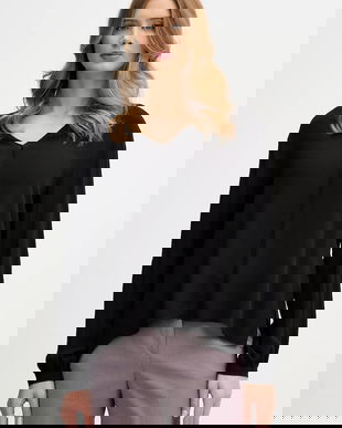 Sisley bluză culoarea negru, uni, 5IDTLQ09H