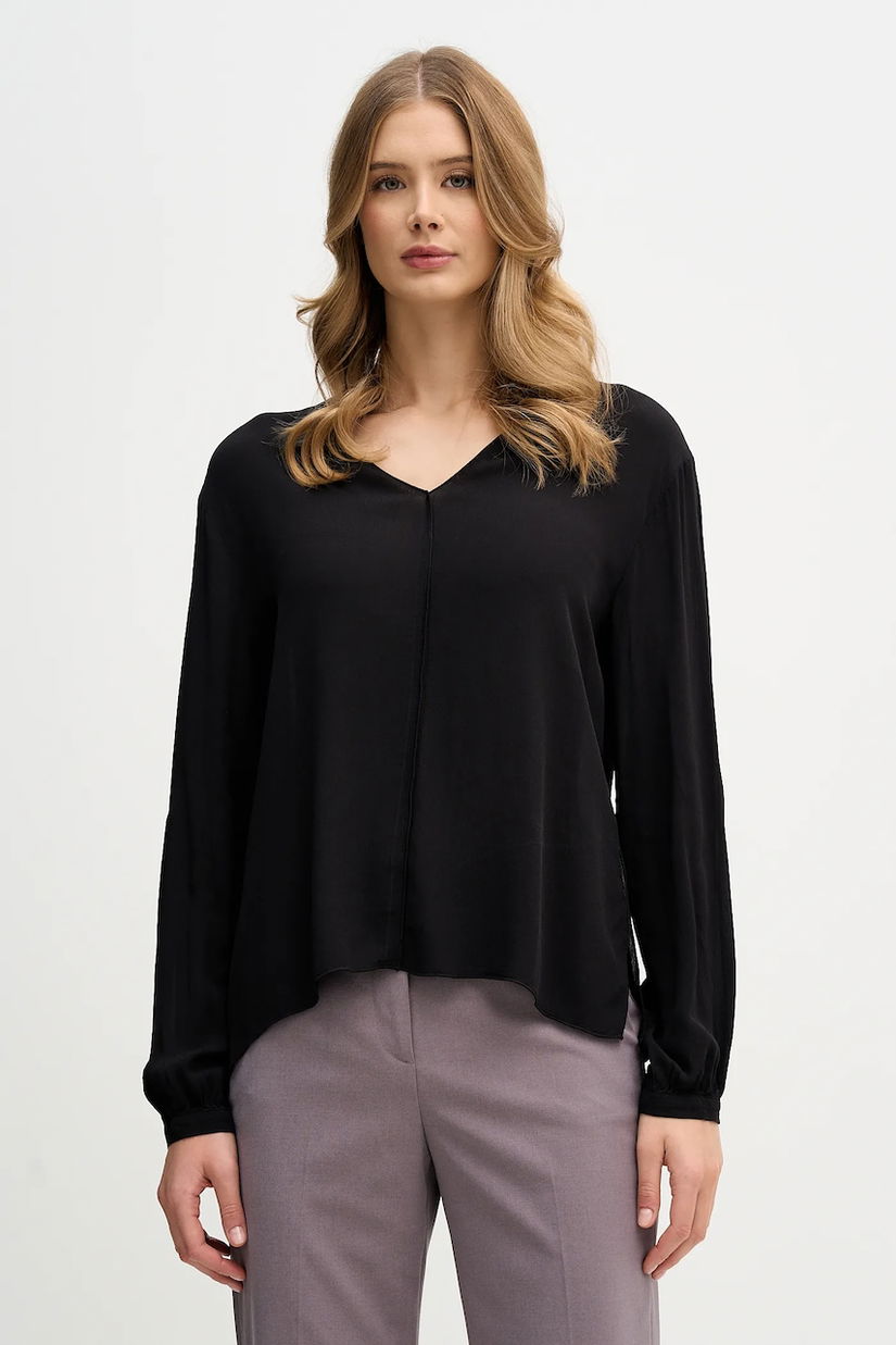 Sisley bluză culoarea negru, uni, 5IDTLQ09H