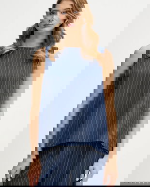 Sisley bluză culoarea bleumarin, in dungi, 5GNKLH01P