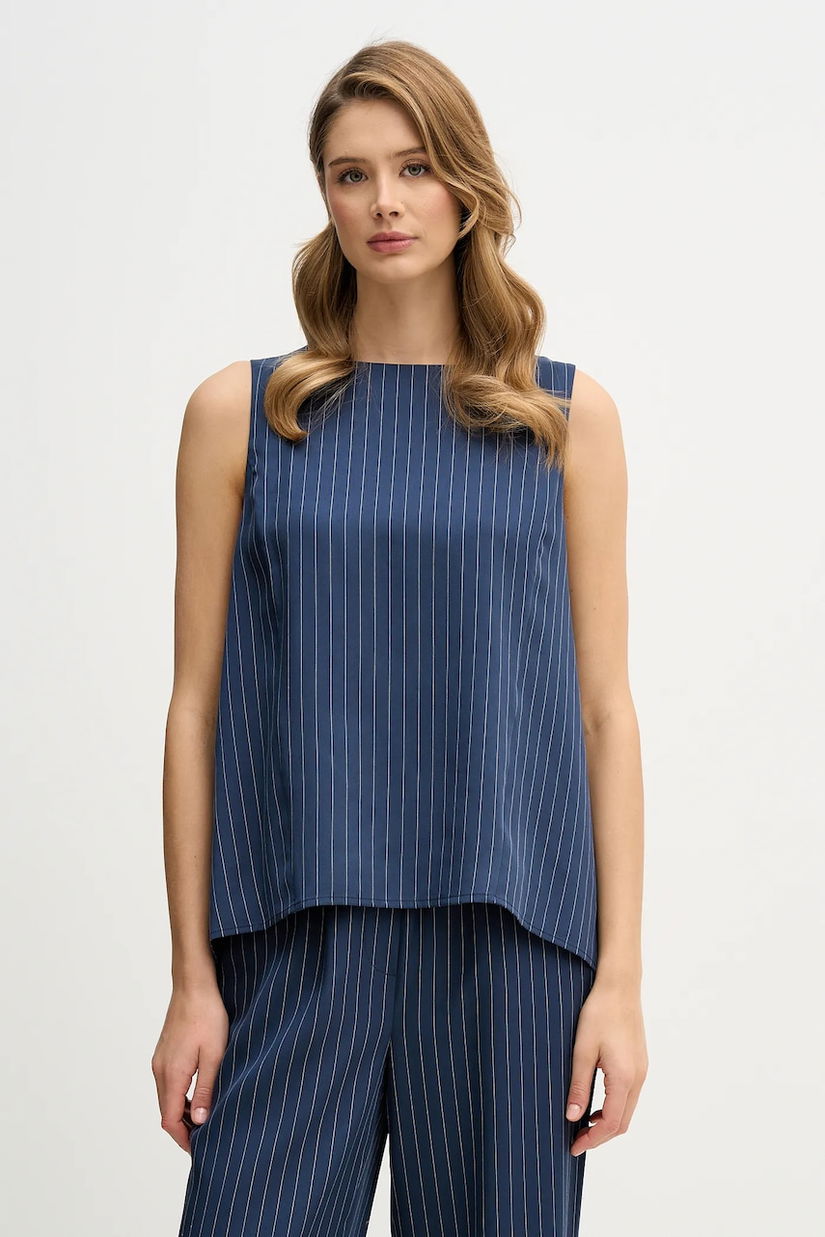 Sisley bluză culoarea bleumarin, in dungi, 5GNKLH01P