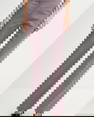 Sisley pantaloni din lână culoarea gri, drept, high waist, 41YPLF083