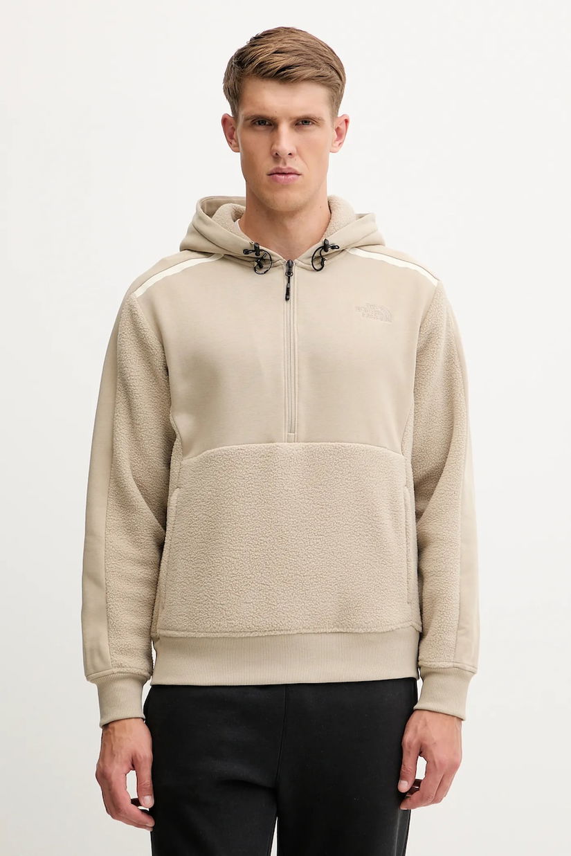 The North Face bluză culoarea verde, cu glugă, uni, NF0A8E7FCEL1