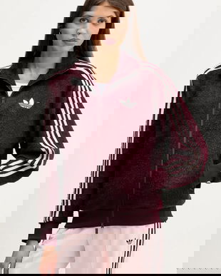 adidas Originals bluză Mohair culoarea bordo, cu imprimeu, KS0428