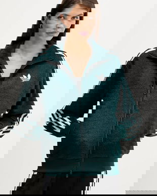 adidas Originals bluză Mohair culoarea verde, cu imprimeu, KS7777