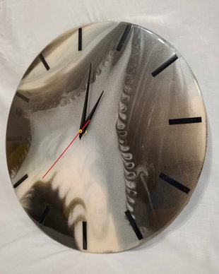 Ceas din rășină epoxidică  unicat, 40 cm