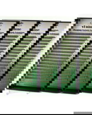 Pachet 4 cutii Extensii de gene Premium Royal Volume 3D - Curbura C, Grosime 0.10 mm, Lungimi 7-10 mm, 16 r&acirc;nduri