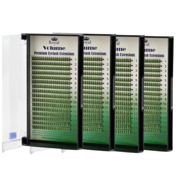 Pachet Extensii de Gene Premium Royal Volume 3D - Curbură D, 0.10 mm (9&ndash;12 mm), 4 cutii x 16 r&acirc;nduri