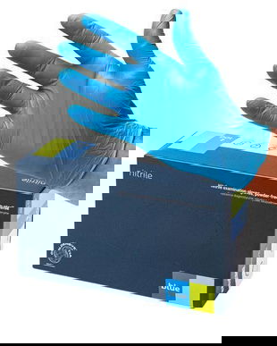 Set Manusi de examinare nepudrate din nitril albastru, Easy Care, calitate confort, marimea XL, 100 buc