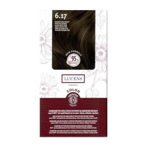 Vopsea de par fara amoniac Blond Inchis Rece 6.17 Lucens Umbria, 50 ml