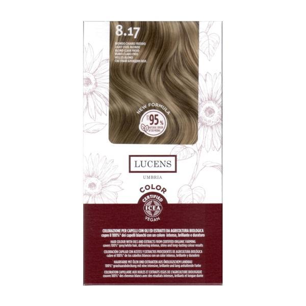 Vopsea de par fara amoniac Blond Deschis Rece 8.17 Lucens Umbria, 50 ml