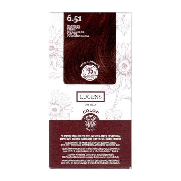 Vopsea de par fara amoniac Rosu Mahon Rece 6.51 Lucens Umbria, 50 ml