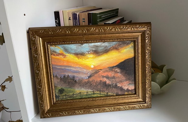 Tablou desen pastel A5 in ramă