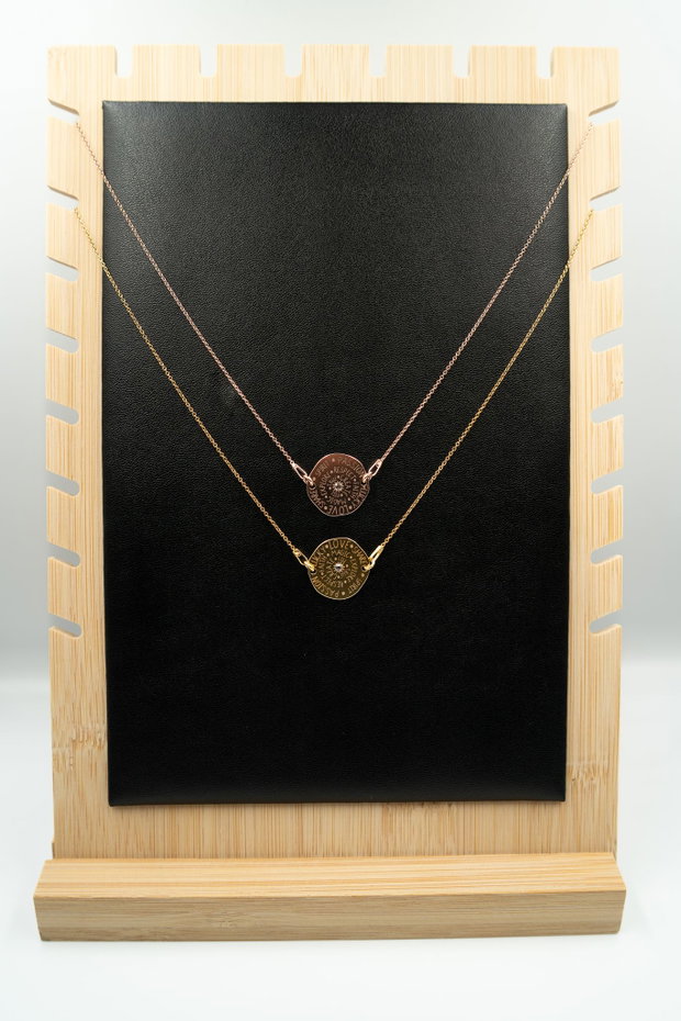 Lantisor talisman placat aur roz