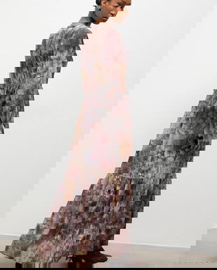 Answear.LAB rochie culoarea gri, maxi, evazati