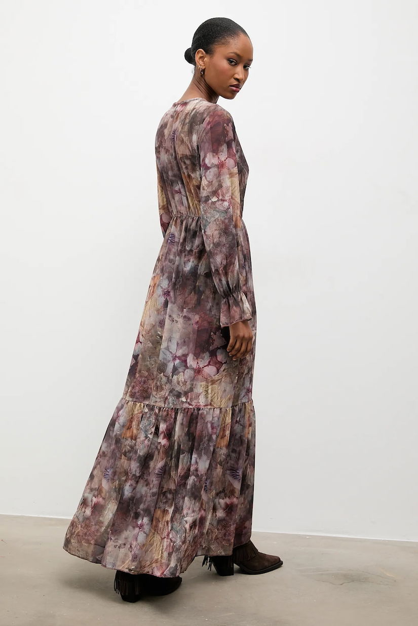 Answear.LAB rochie culoarea gri, maxi, evazati