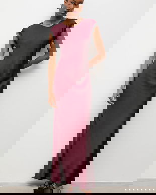 Answear.LAB rochie culoarea bordo, maxi, evazati