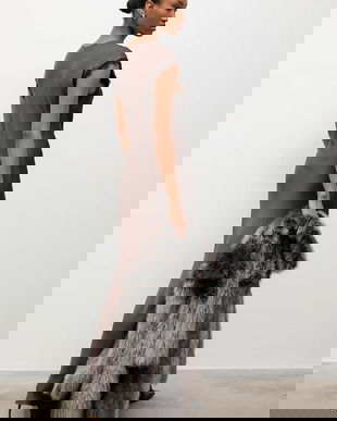 Answear.LAB rochie culoarea maro, maxi, evazati