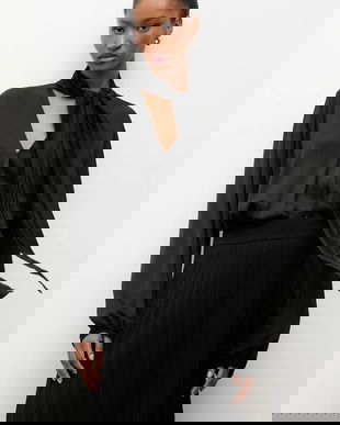 Answear.LAB bluza culoarea negru, neted