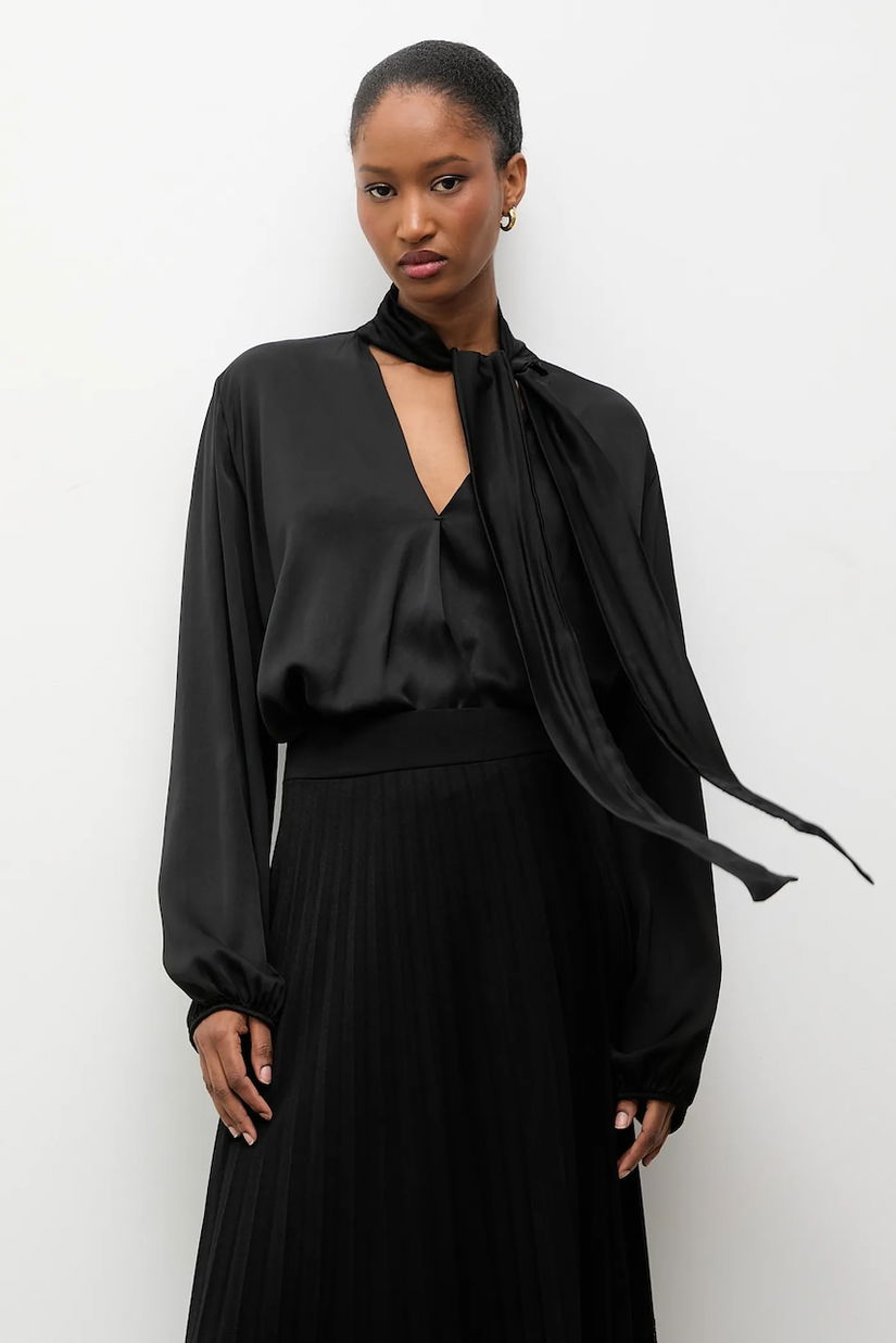 Answear.LAB bluza culoarea negru, neted