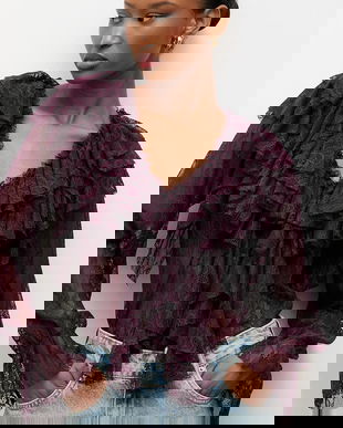 Answear.LAB bluza culoarea bordo