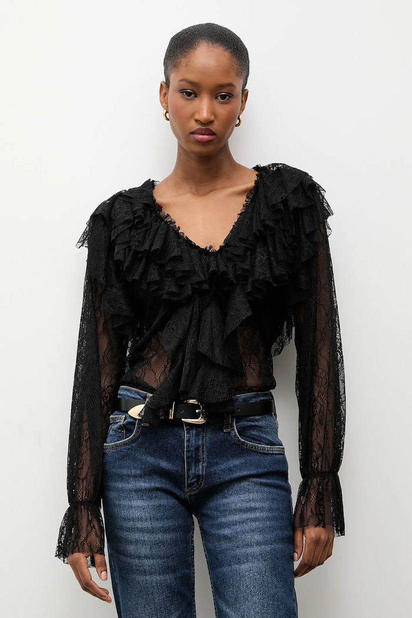 Answear.LAB bluza culoarea negru