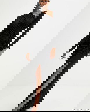 Answear.LAB rochie culoarea negru, maxi, mulata