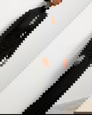 Answear.LAB rochie culoarea negru, maxi, mulata