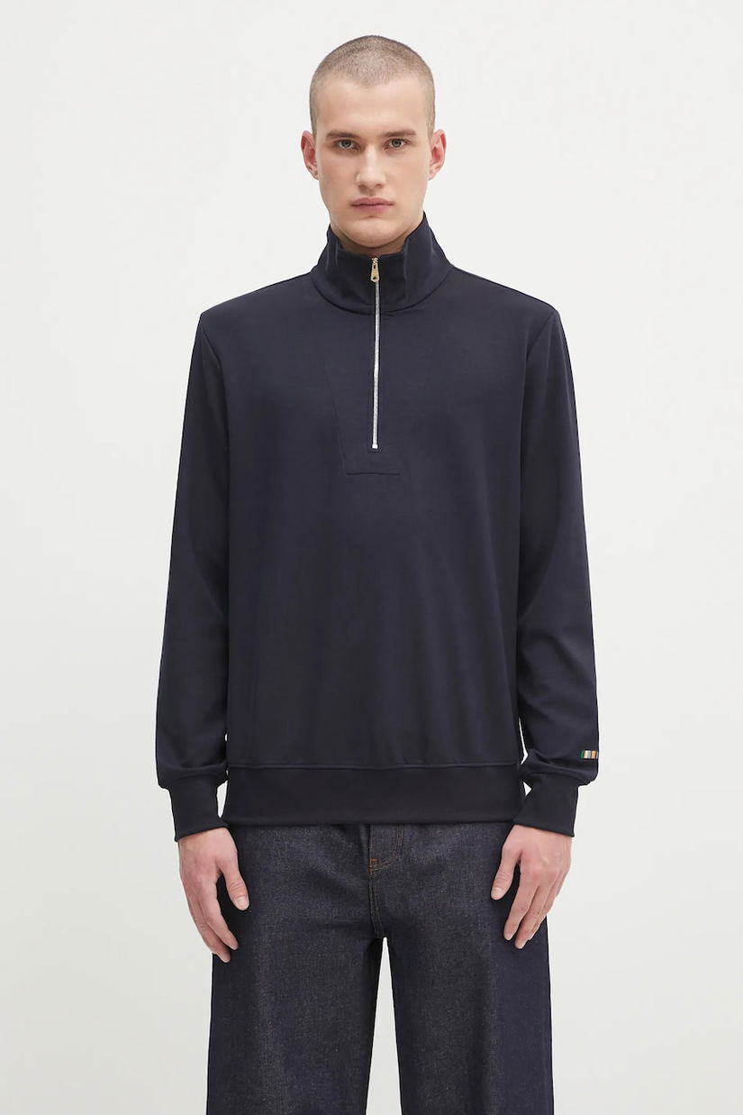 Paul Smith bluză culoarea bleumarin, uni, M1R-631Z-TP4724