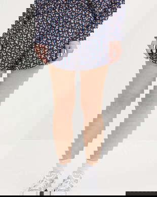 A.P.C. pantaloni scurți Short Audrey culoarea bleumain, cu imprimeu, high waist, VIALN.F10208