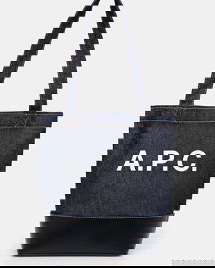 A.P.C. poseta Tote Axel Small culoarea albastru marin, CODDP-M61568