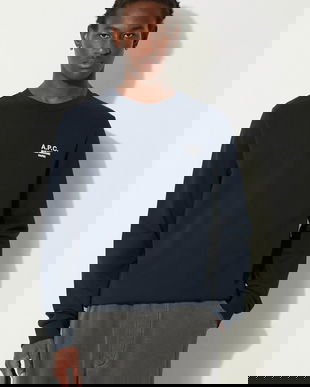 A.P.C. bluza Standard Rue Madame Gots barbati, culoarea albastru marin, neted, COHBV-M27913