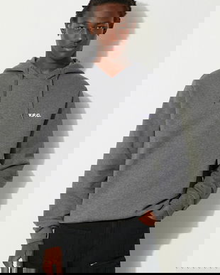 A.P.C. hanorac de bumbac Boxy Petit Vpc barbati, culoarea gri, cu glugă, melanj, COHBR-H27917